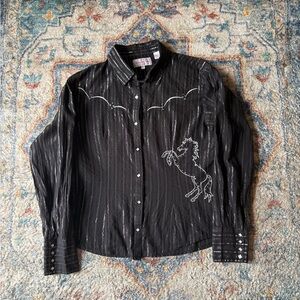 Vintage Panhandle Slim Horse Bedazzled Button-up Shirt Size XL